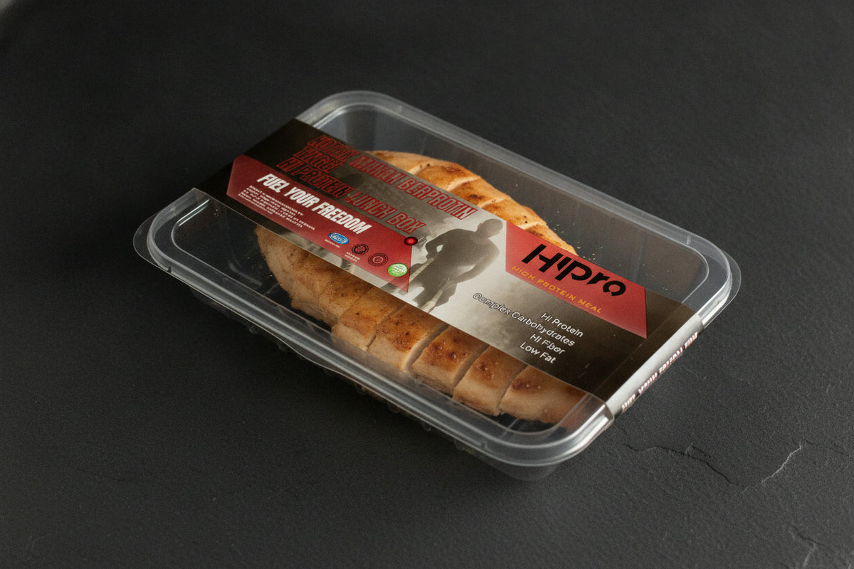 HiPro box - top view of the sealed tray